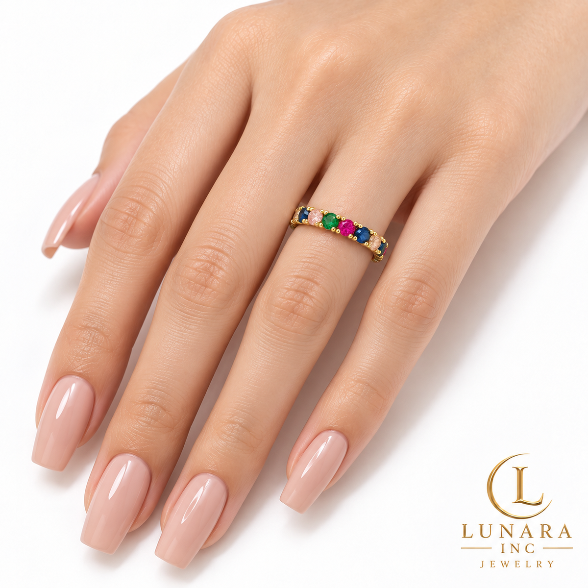 Rainbow Eternity Ring