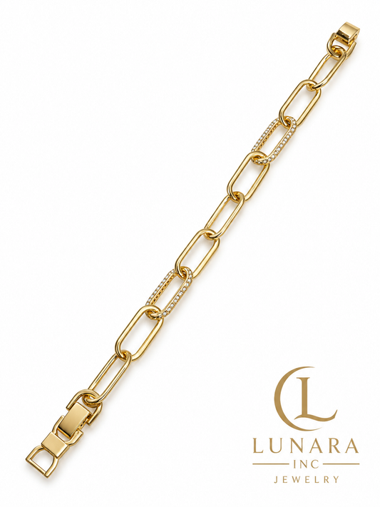 Golden Radiance Paperclip Bracelet