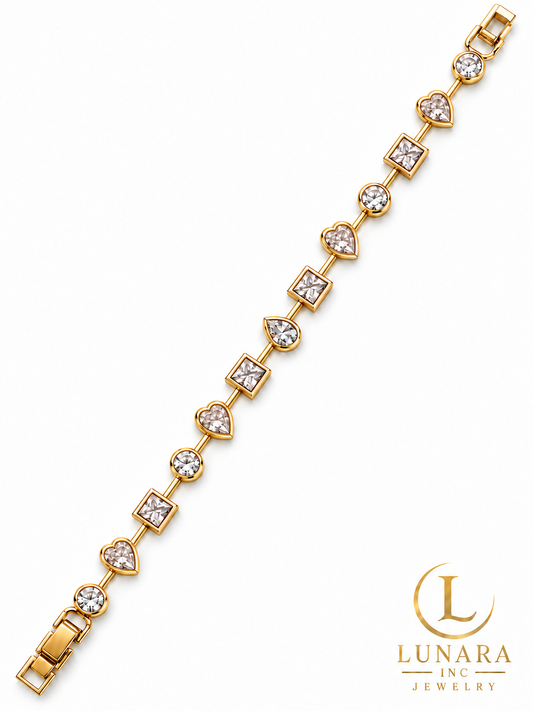 Crystal Harmony Gold-Tone Bracelet