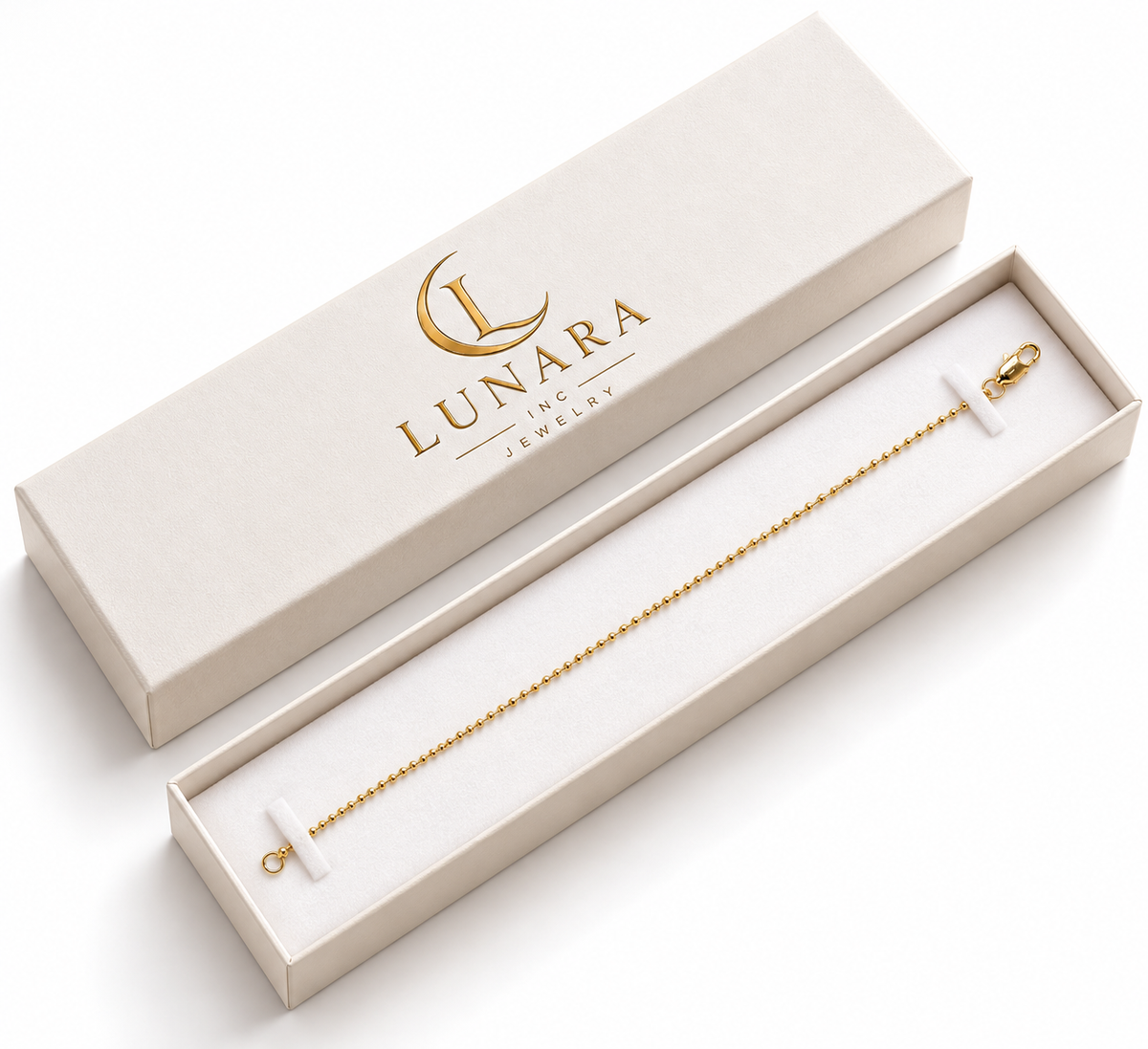 Lunara Delicate Gold-Tone Ball Chain Bracelet