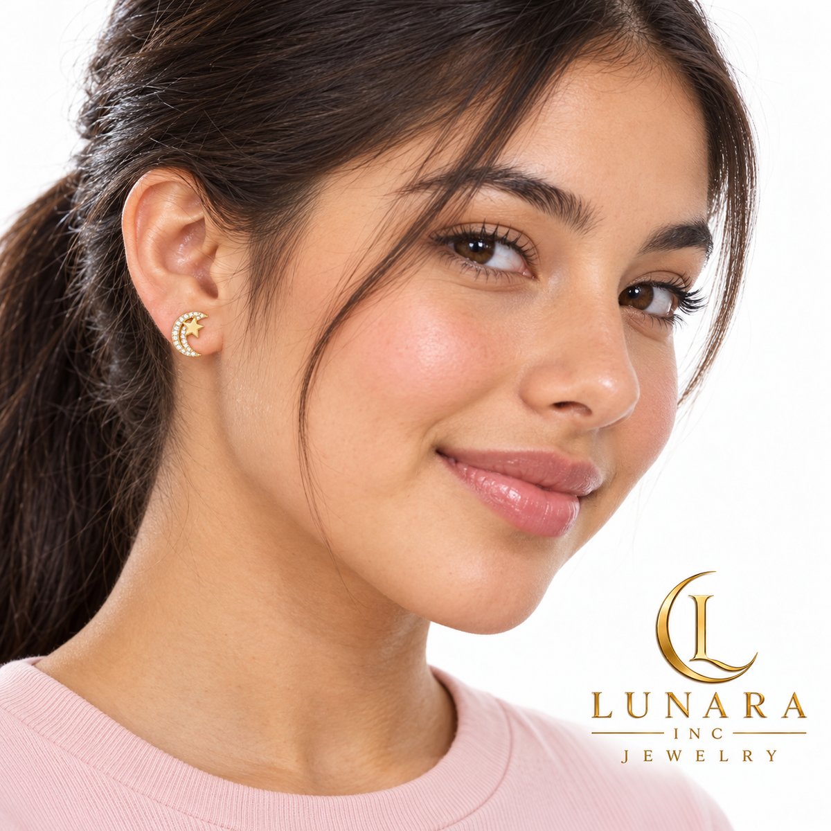 Celestial Star & Moon Stud Earrings