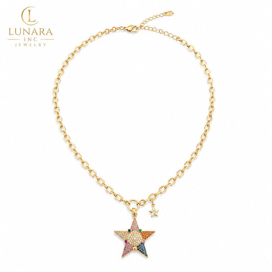 Lunara Rainbow Star Necklace