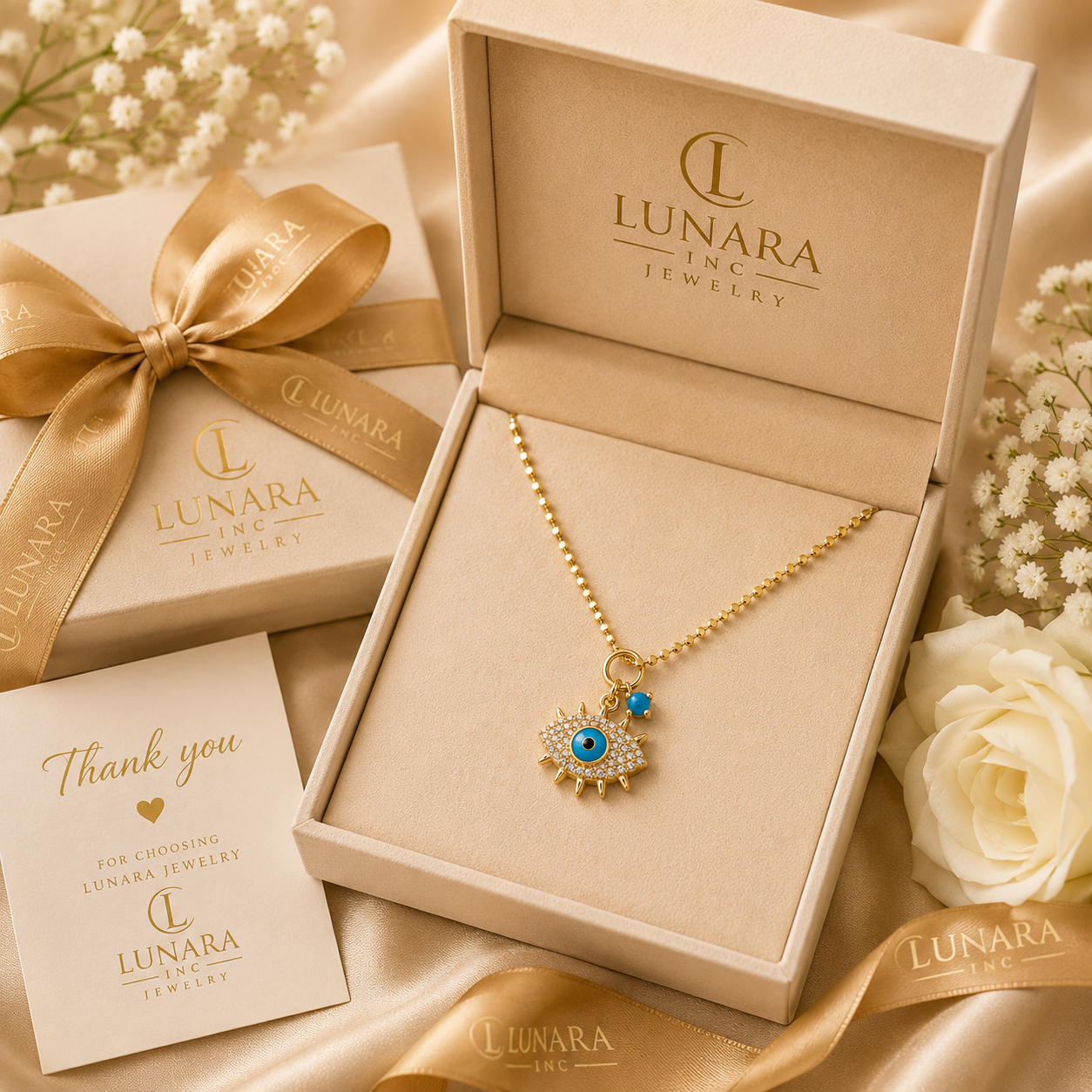 Lunara Blue Evil Eye Necklace