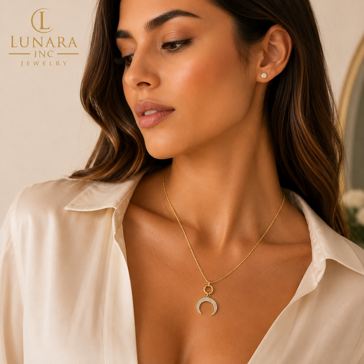 Lunara Crescent Moon Necklace