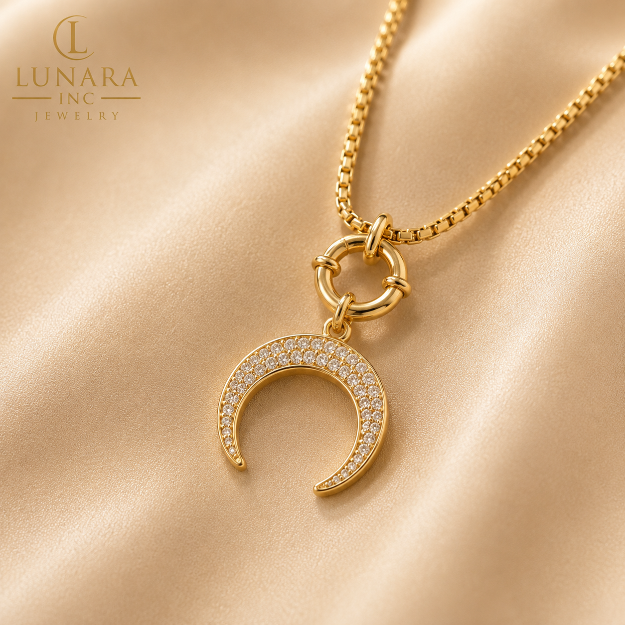 Lunara Crescent Moon Necklace