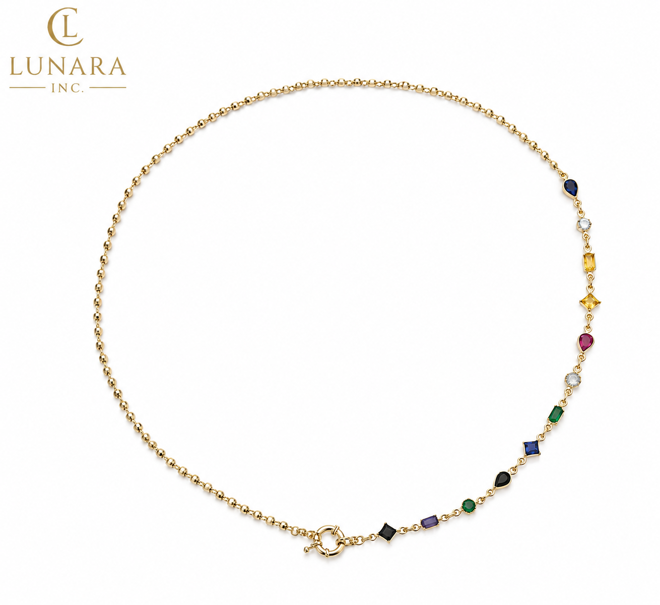 Lunara Multicolor Gem Necklace