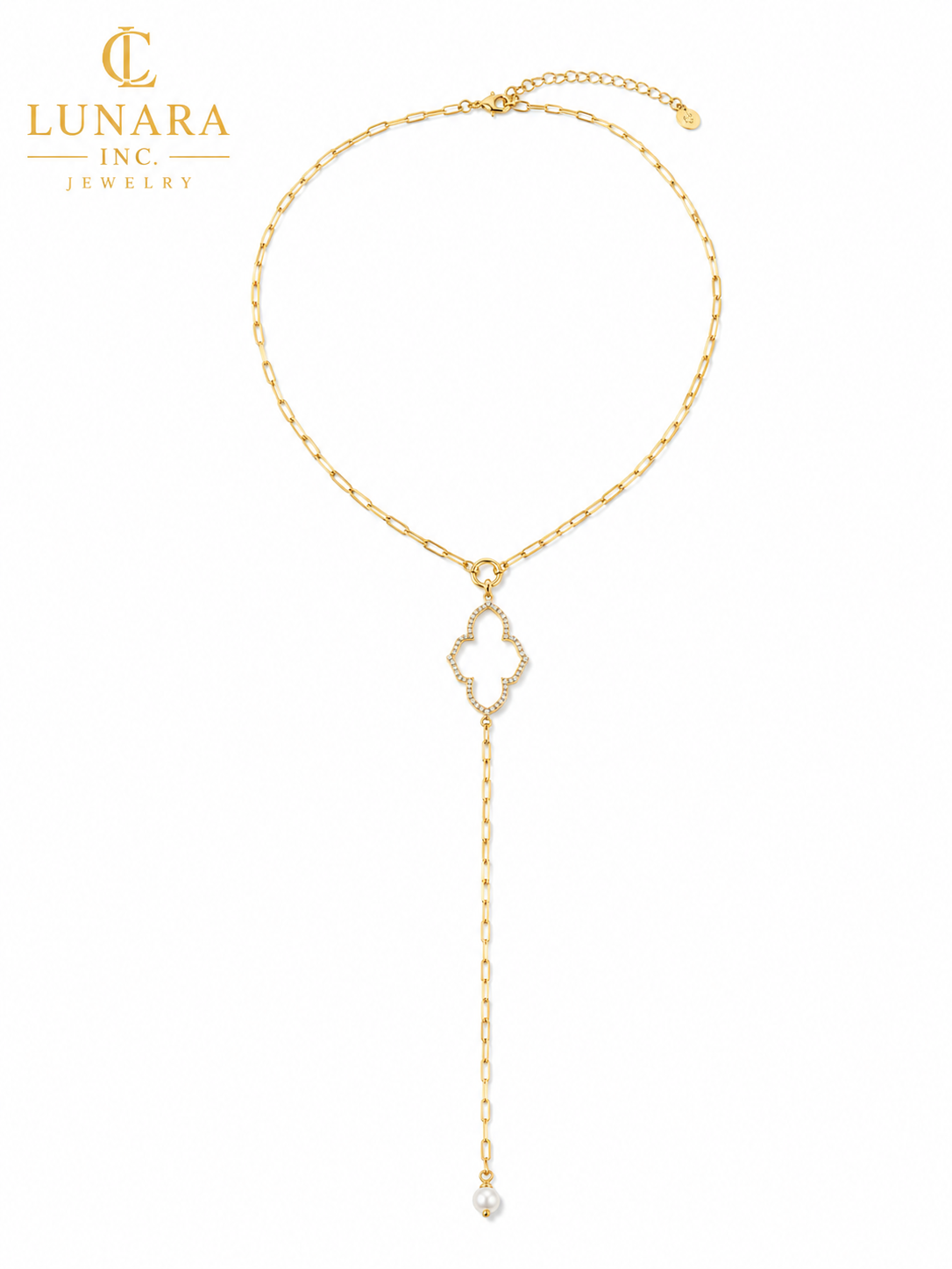 Lunara Clover Drop Necklace