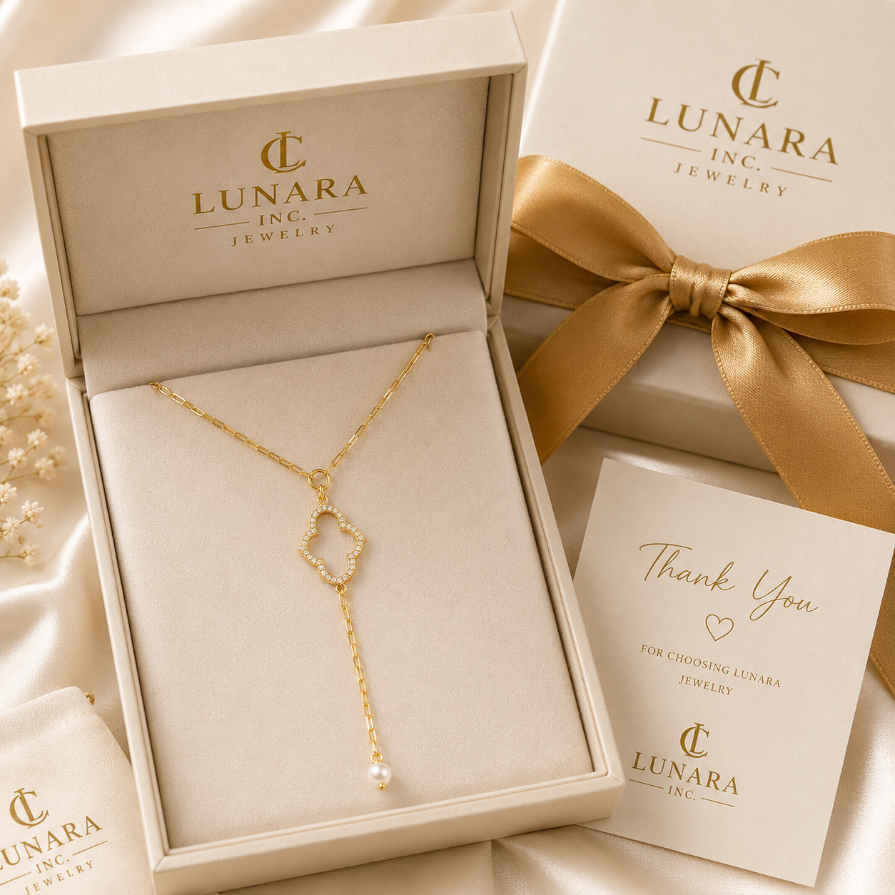 Lunara Clover Drop Necklace