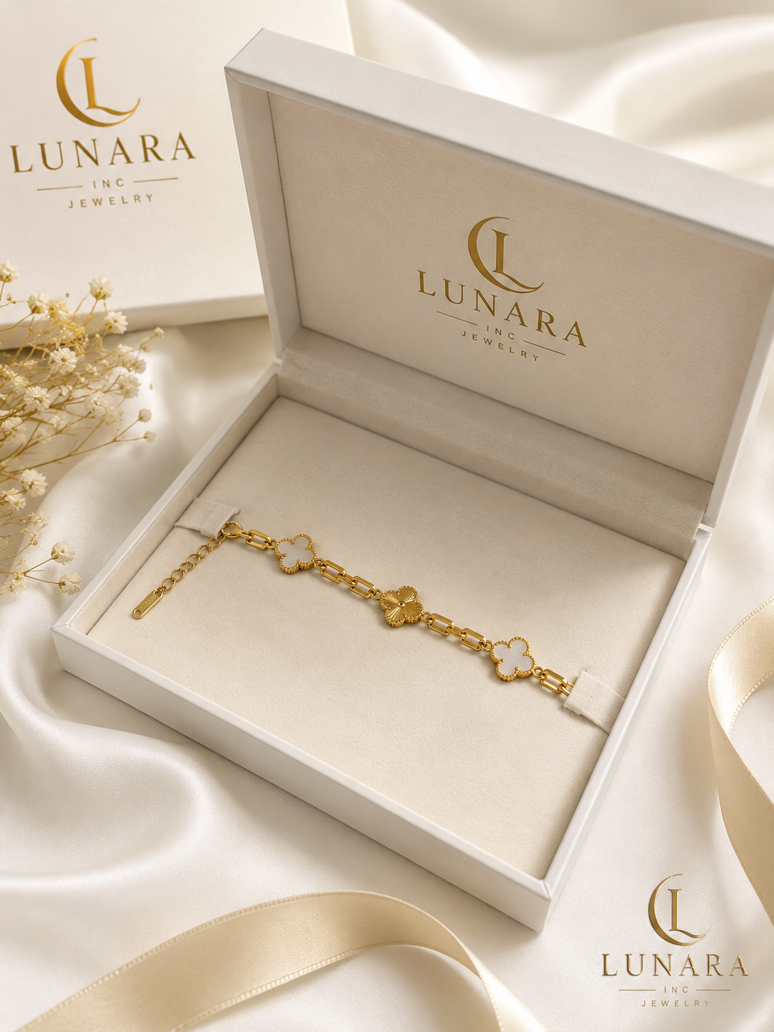 Lunara Clover Charm Bracelet