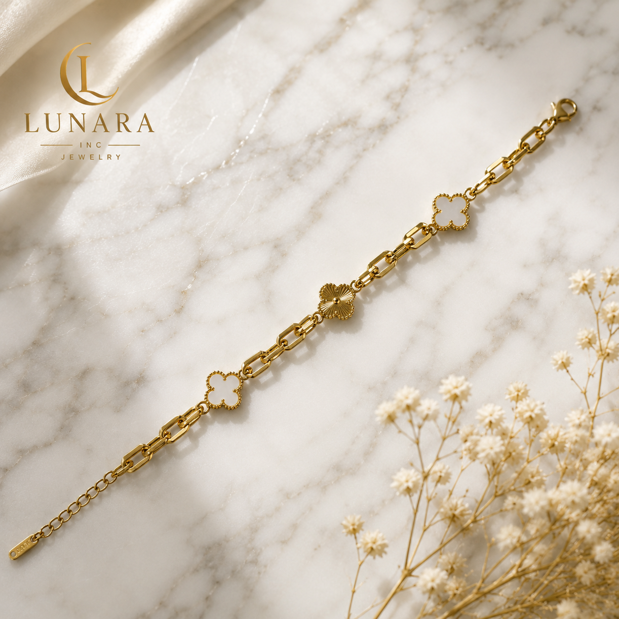 Lunara Clover Charm Bracelet