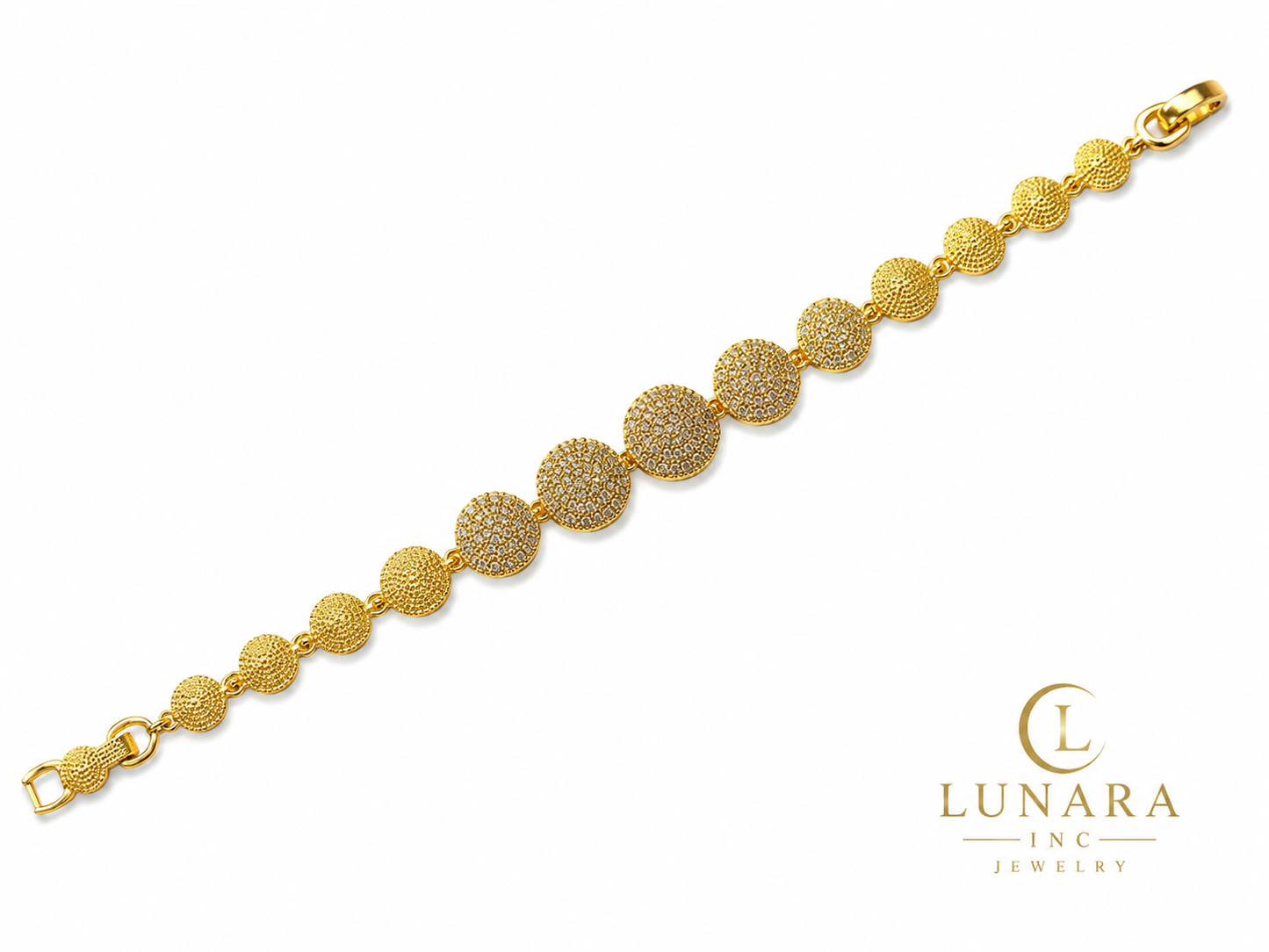 Golden Radiance Disc Bracelet