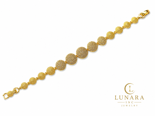 Golden Radiance Disc Bracelet