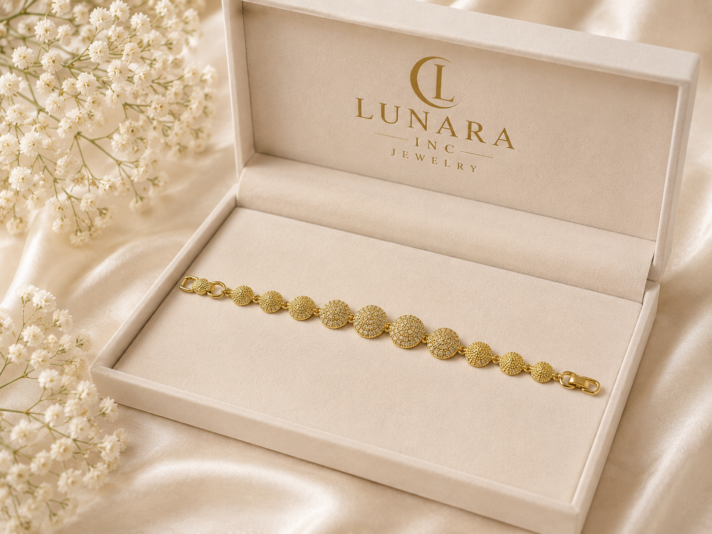 Golden Radiance Disc Bracelet