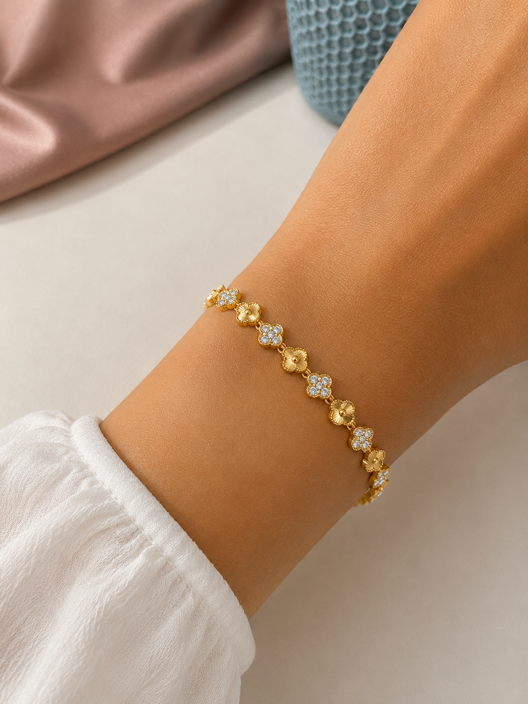 Lunara Clover Sparkle Bracelet