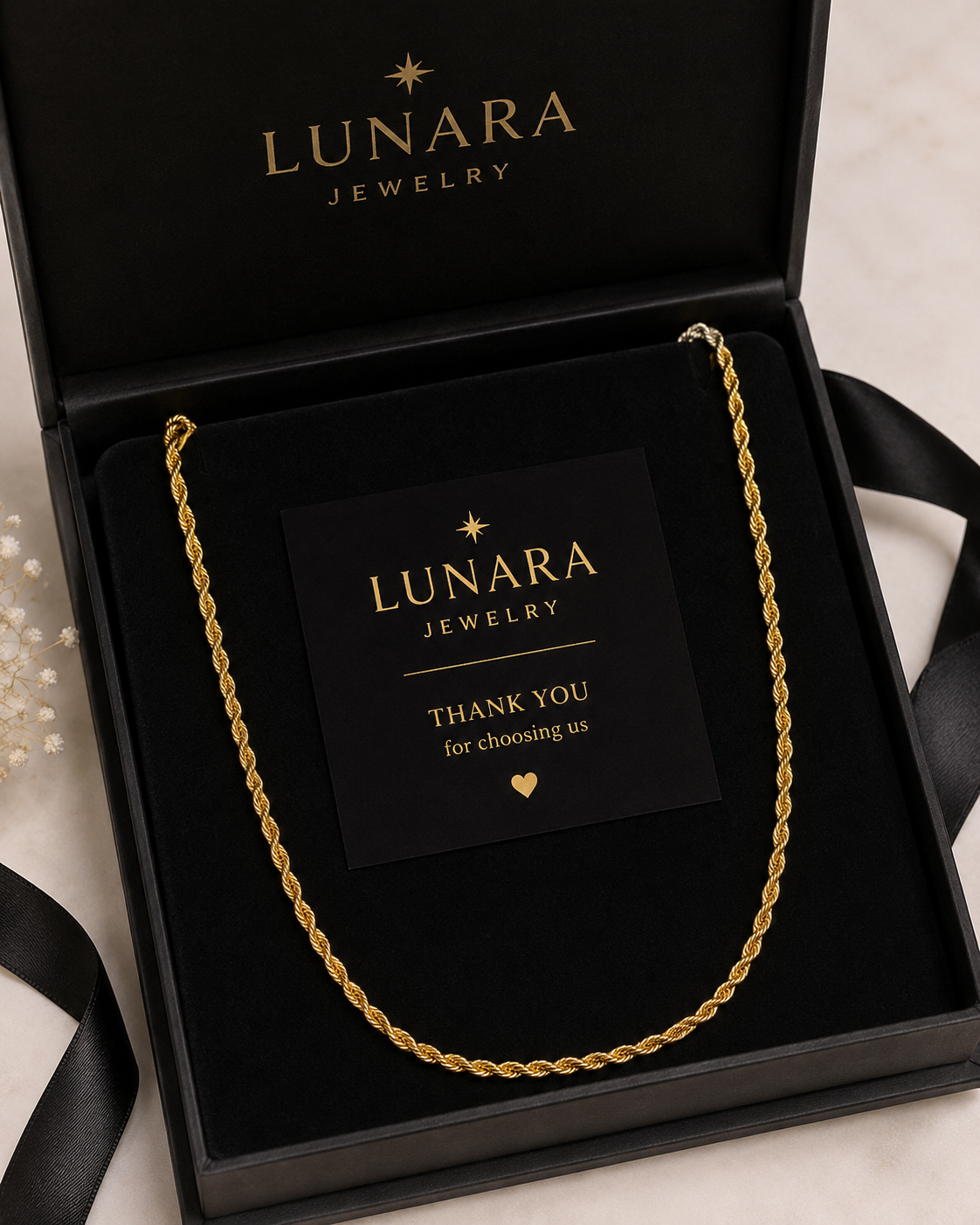 Lunara Long Rope Chain Necklace