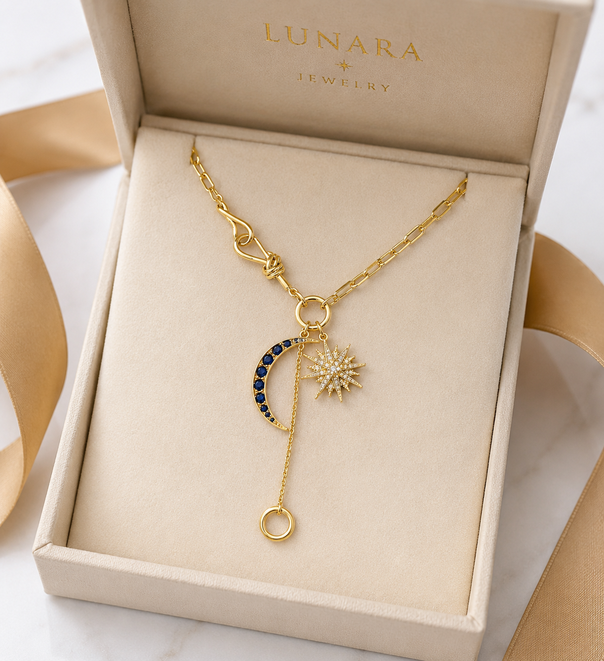 🌙 Lunara Celestial Moon & Star Necklace