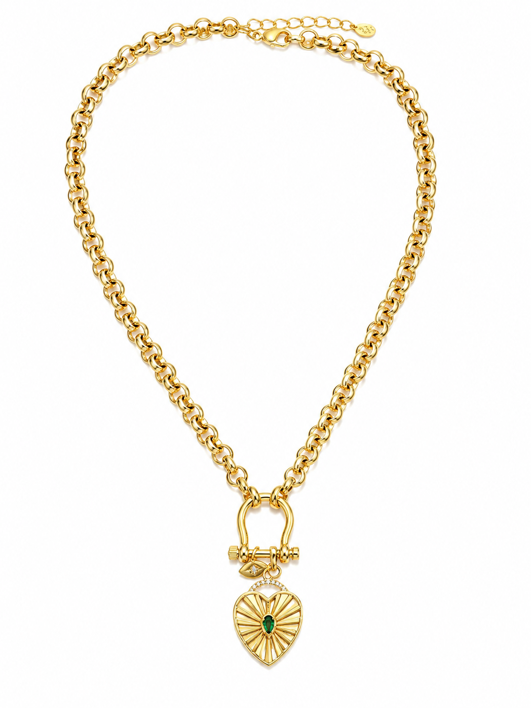 💚 Lunara Emerald Heart Lock Necklace