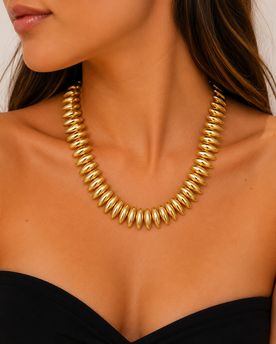 ✨ Lunara Golden Marquise Statement Necklace