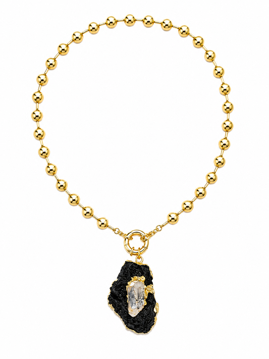 🖤 Lunara Natural Black Tourmaline Statement Necklace