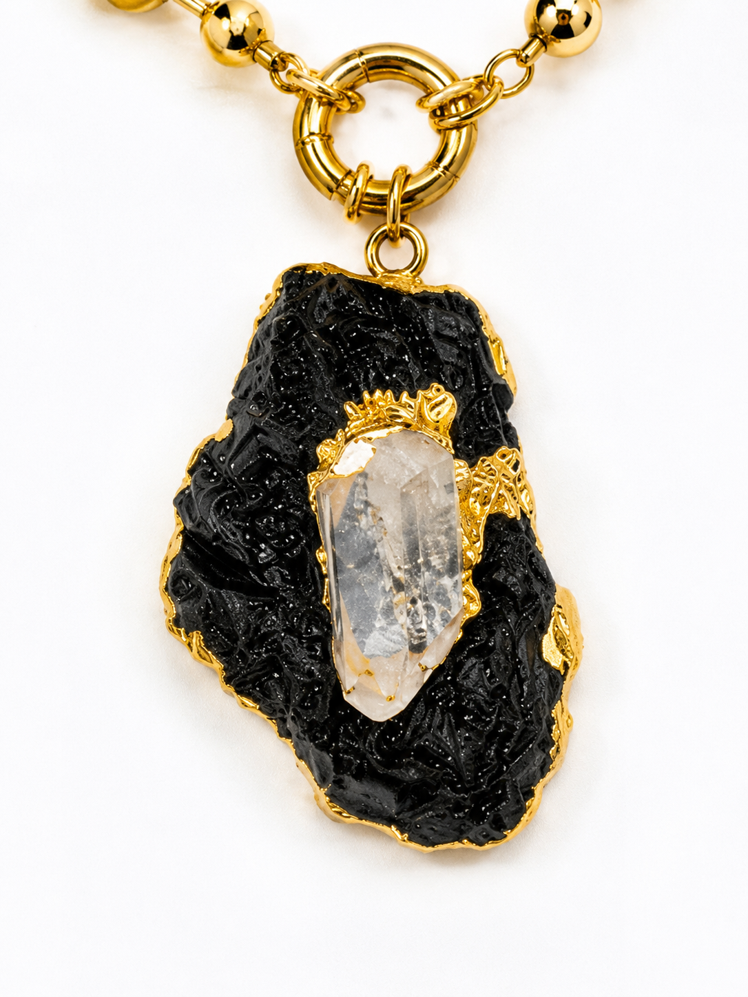 🖤 Lunara Natural Black Tourmaline Statement Necklace