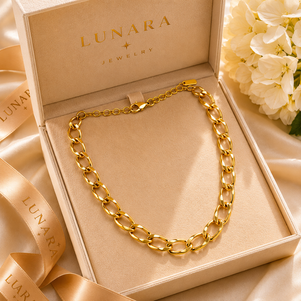 ✨ Lunara Bold Oval Link Necklace