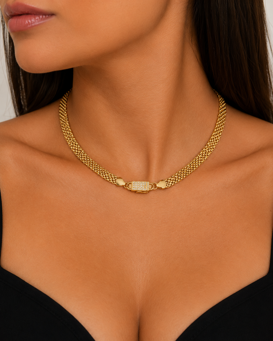 ✨ Lunara Royal Mesh Choker Necklace