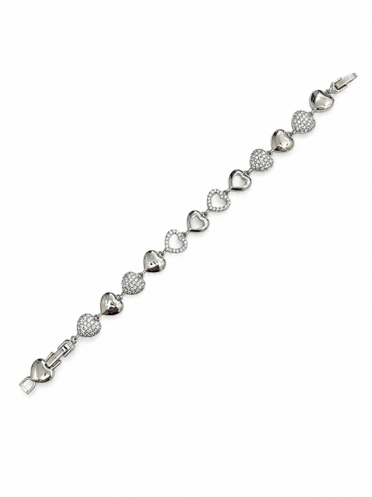 Silver Hearts Bracelet