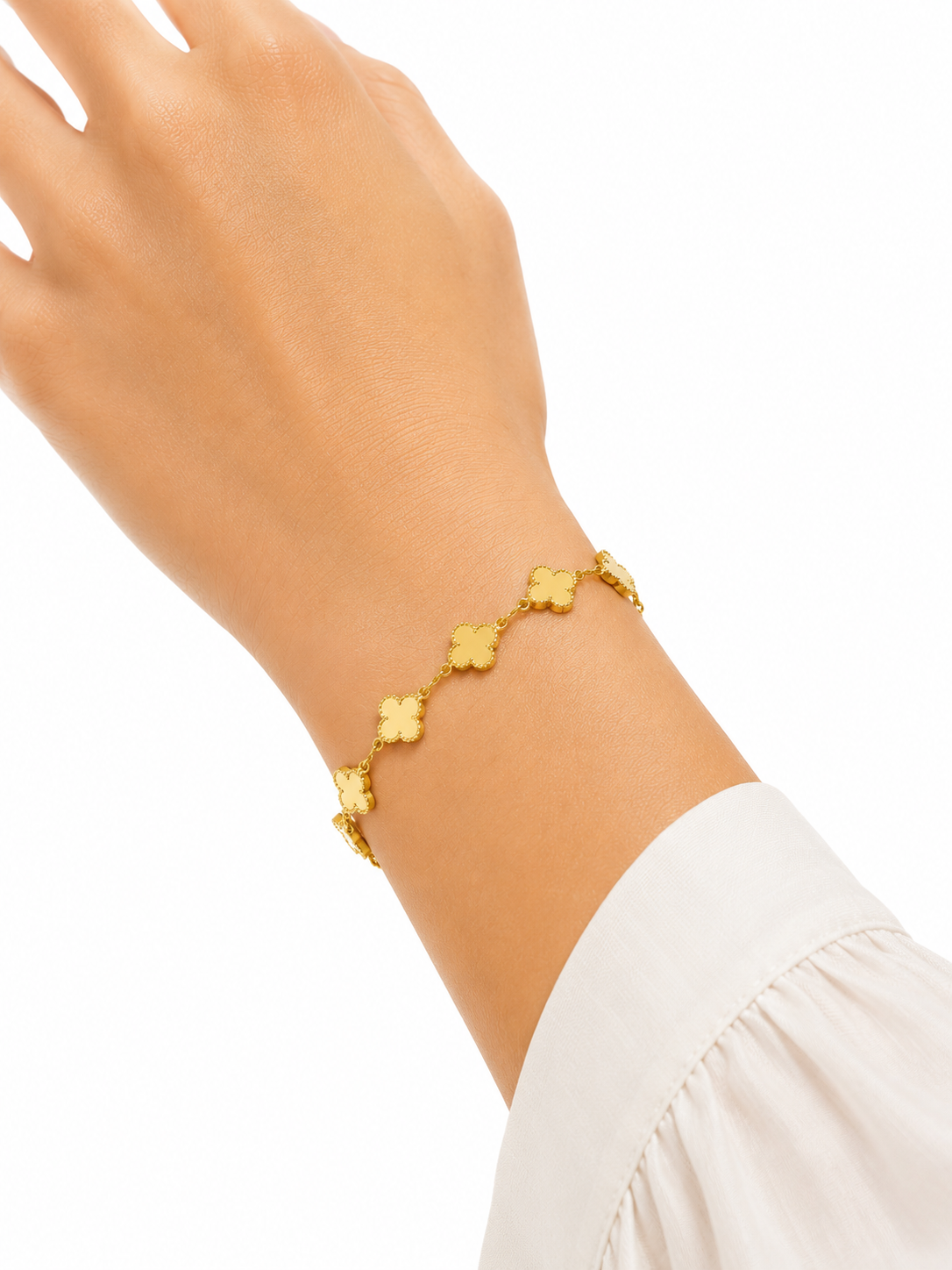 Golden Clover Chain Bracelet