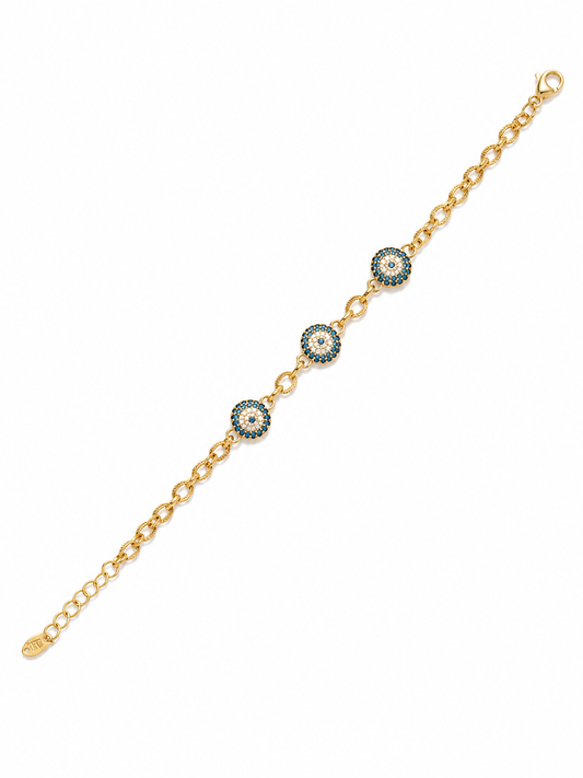 ✨ Lunara Triple Evil Eye Bracelet