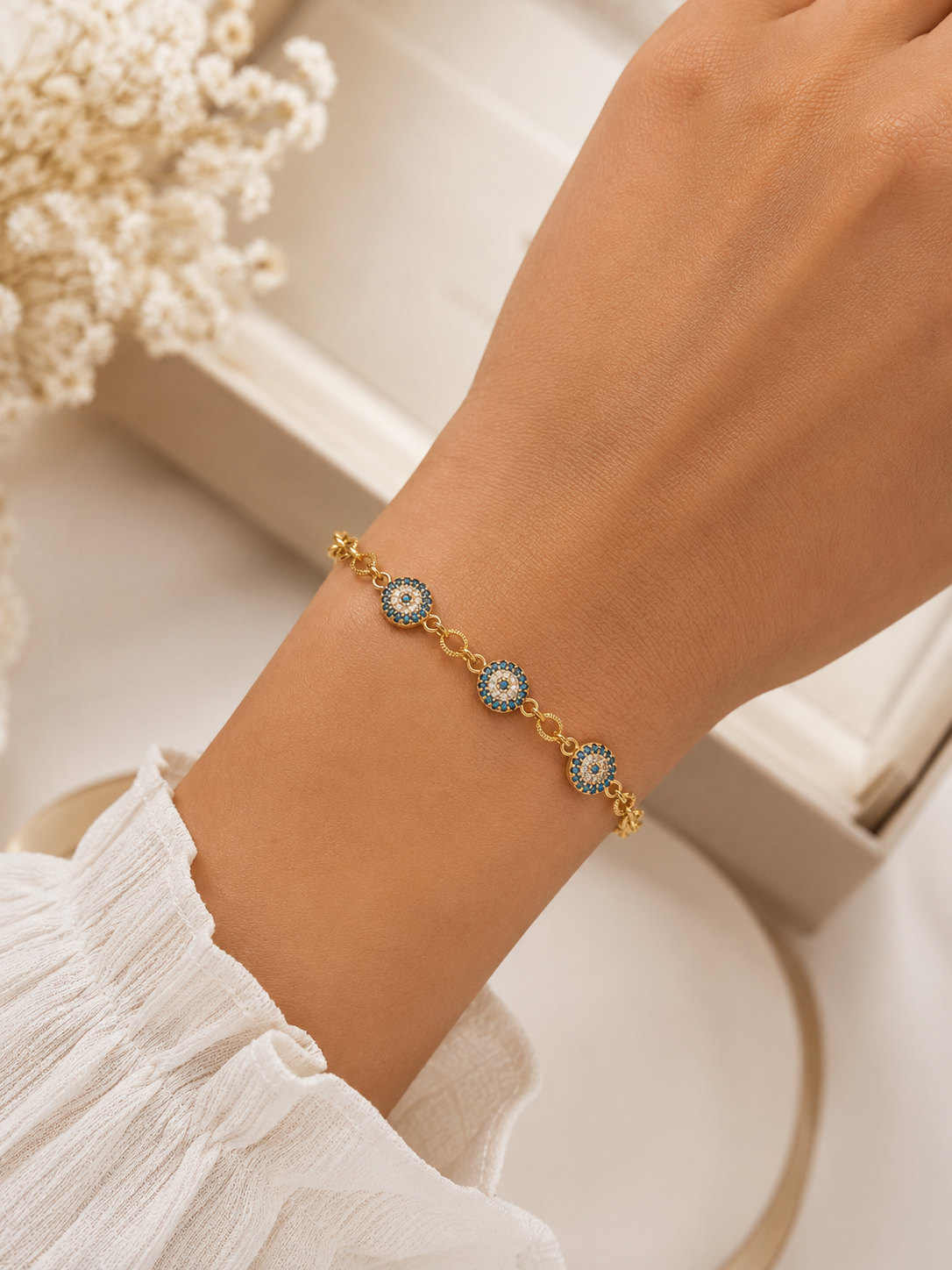 ✨ Lunara Triple Evil Eye Bracelet