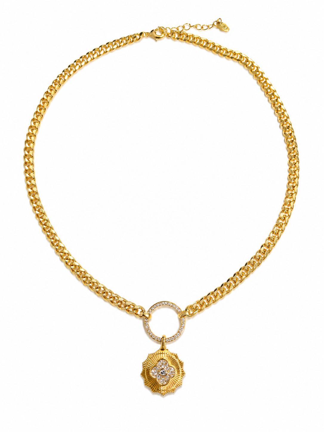 Golden Clover Charm Necklace