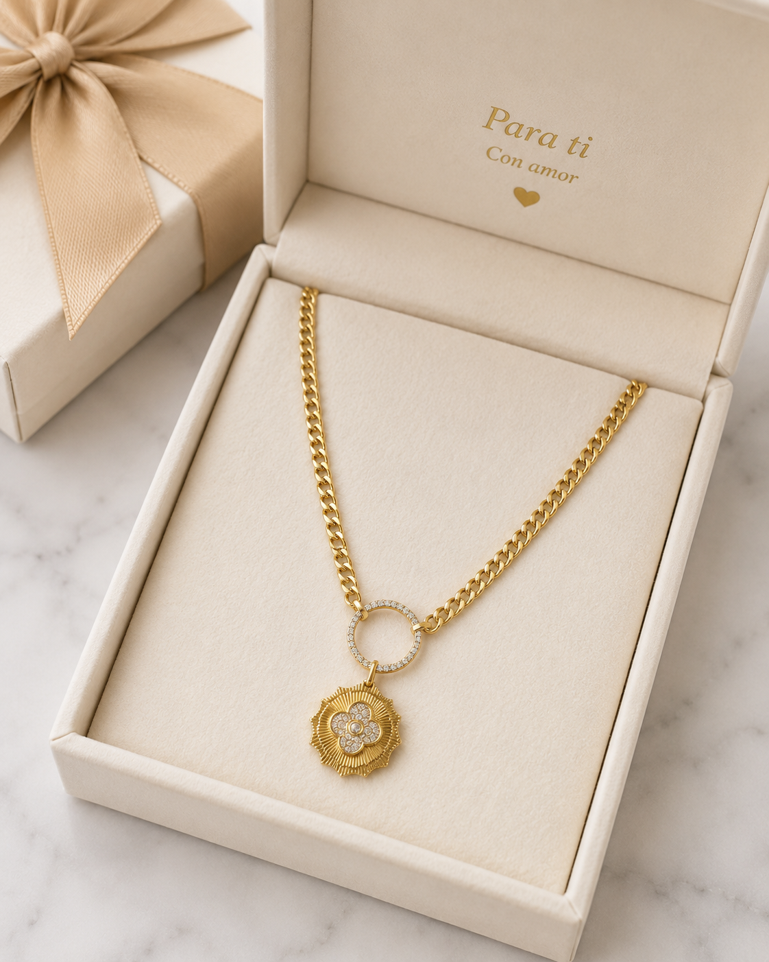 Golden Clover Charm Necklace