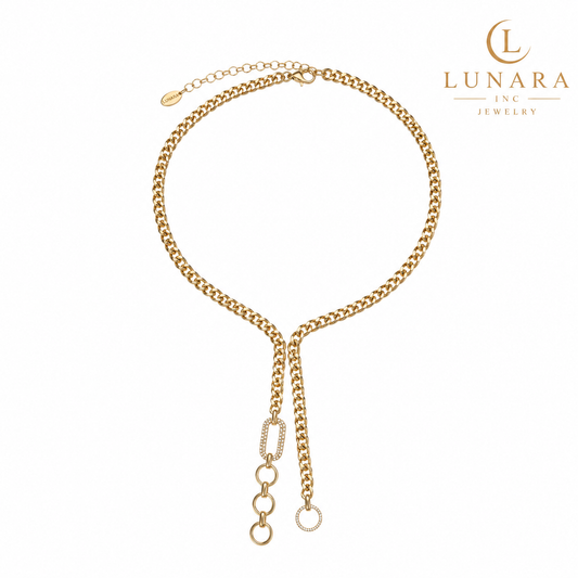 ✨ Golden Y Lariat Choker