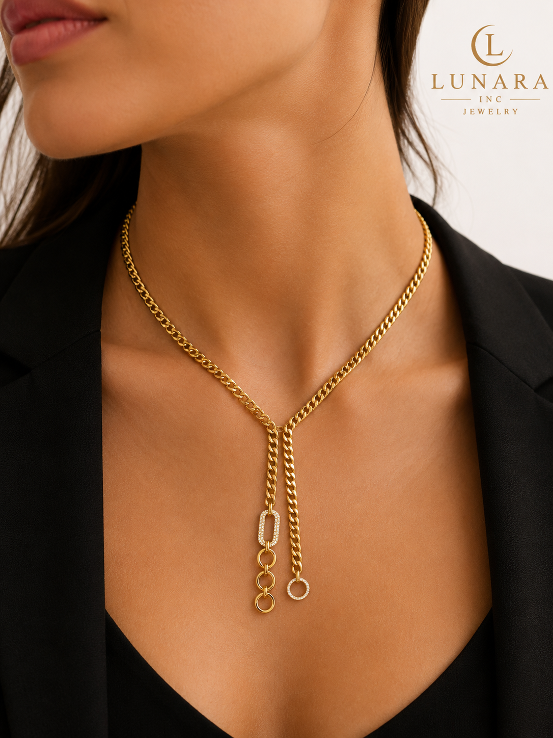 ✨ Golden Y Lariat Choker