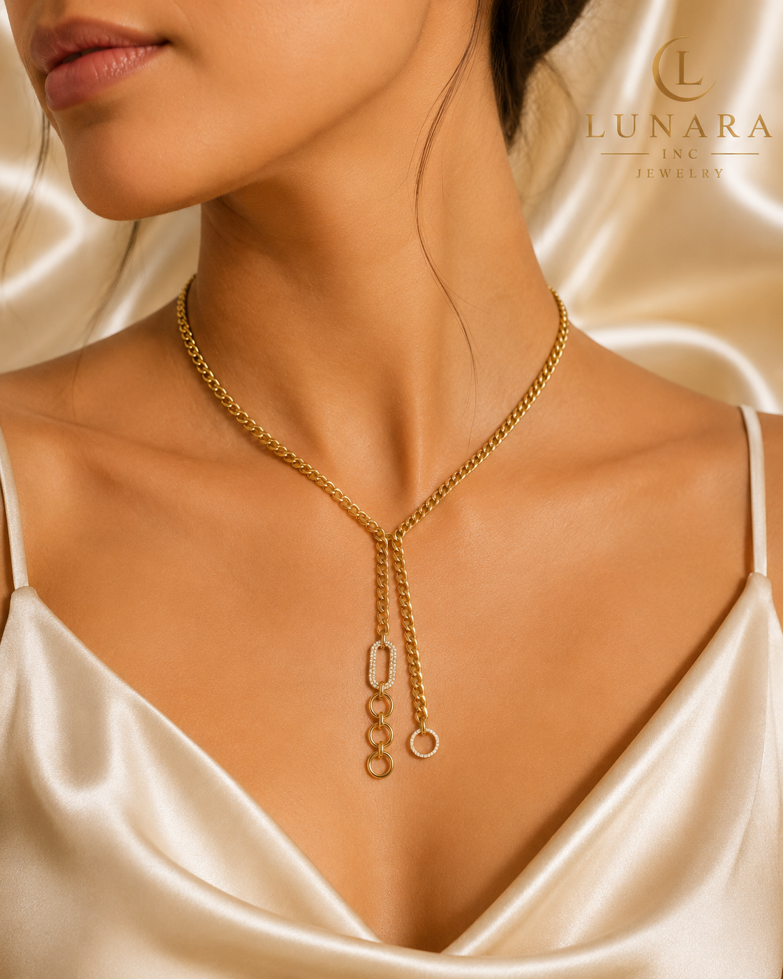 ✨ Golden Y Lariat Choker