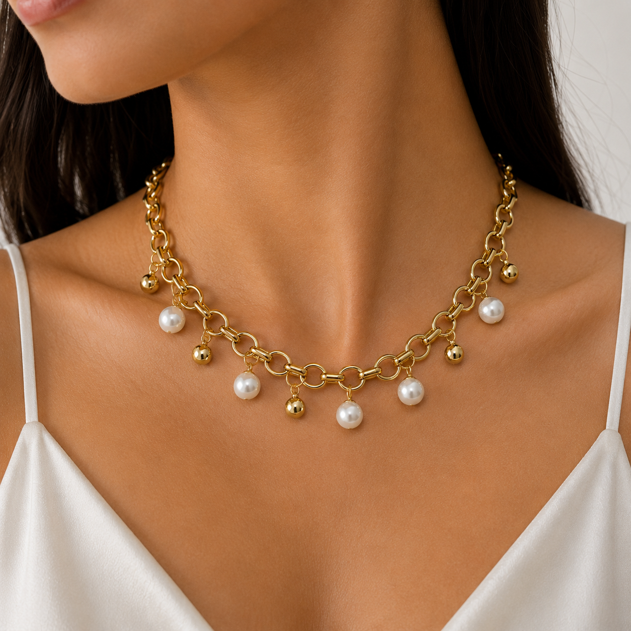 ✨ Pearl Charm Choker
