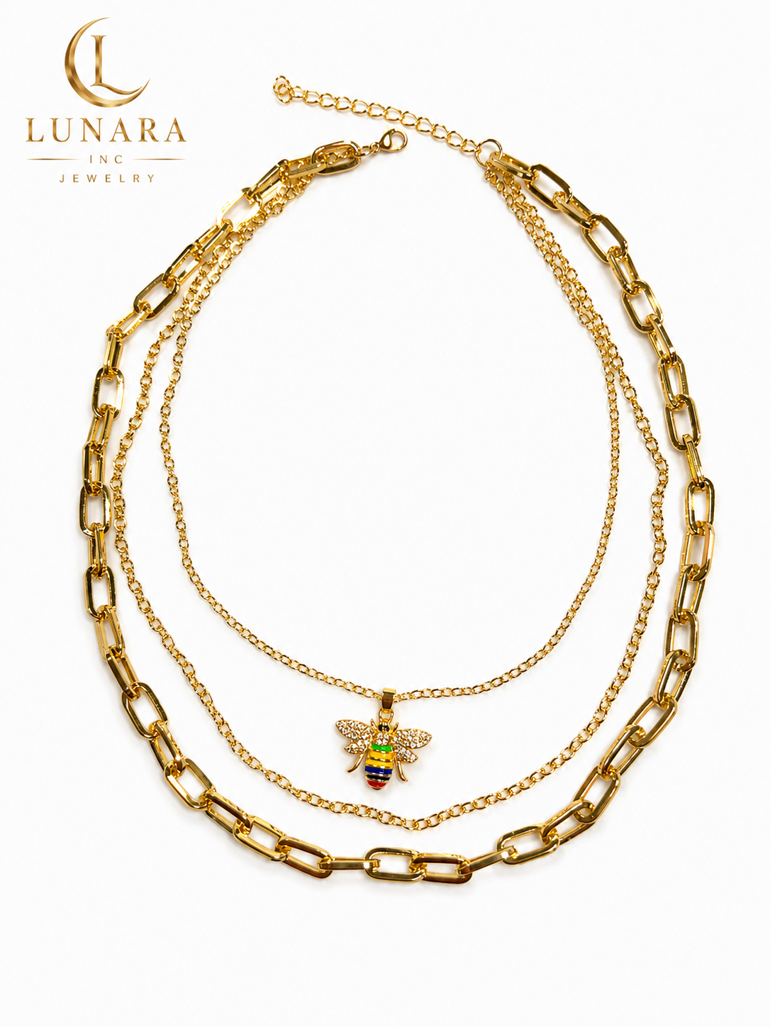 🐝 Bee Charm Multi-Layer Necklace