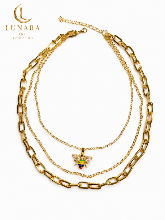 🐝 Bee Charm Multi-Layer Necklace