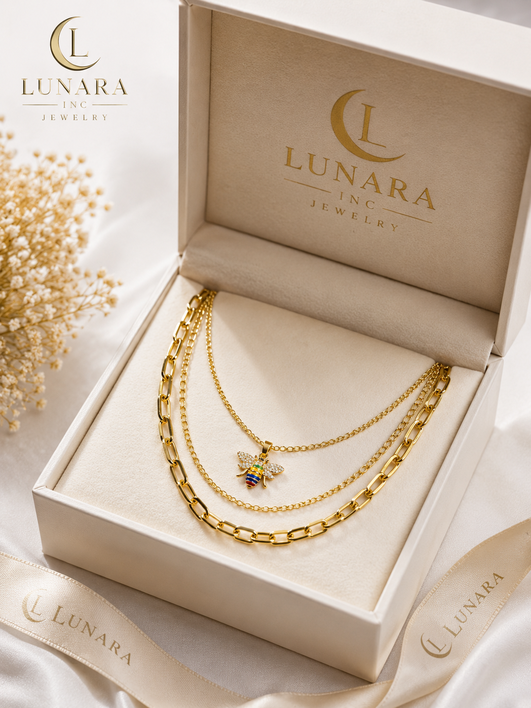 🐝 Bee Charm Multi-Layer Necklace