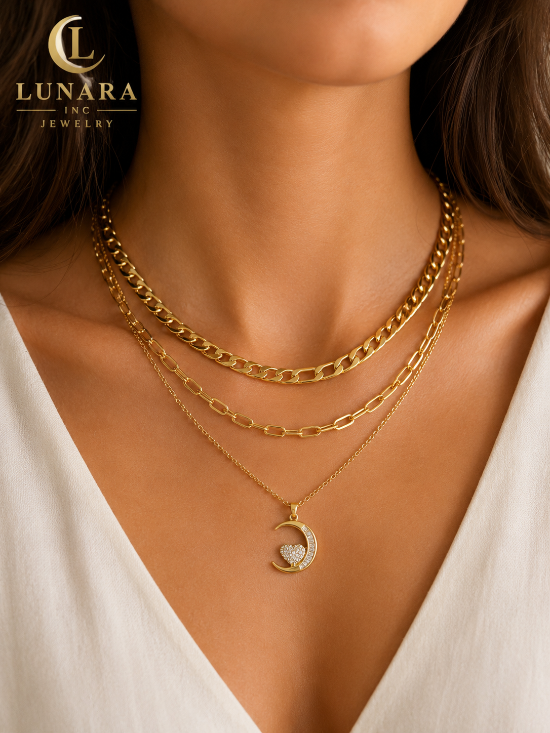 🌙 Moonlight Triple Layer Necklace