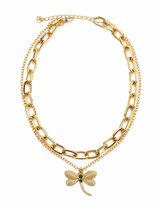 🦋 Dragonfly Layered Necklace