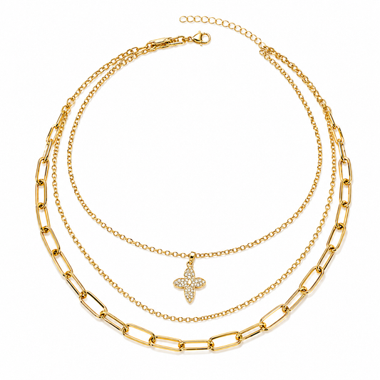 ✨ Lunara Clover Layered Necklace