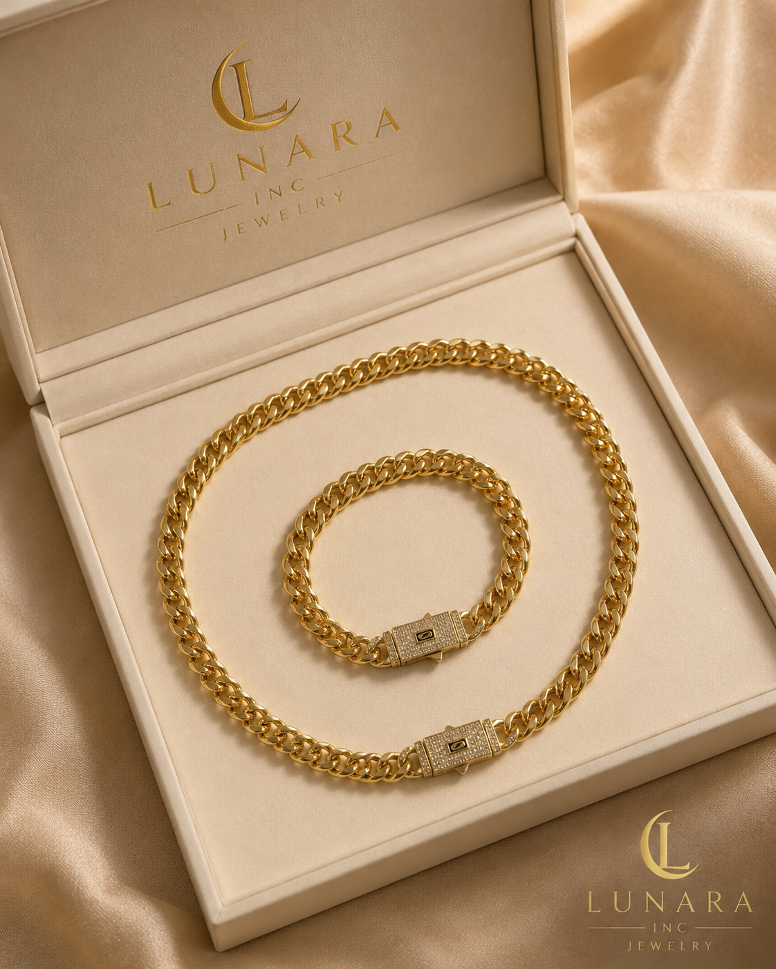 Lunara Luxe Cuban Chain Set