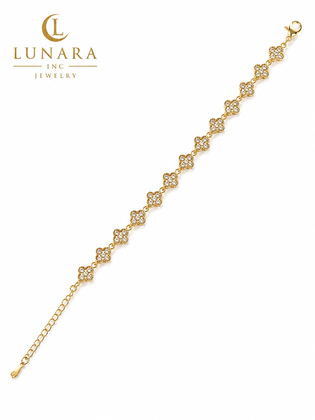 Lunara Crystal Clover Bracelet