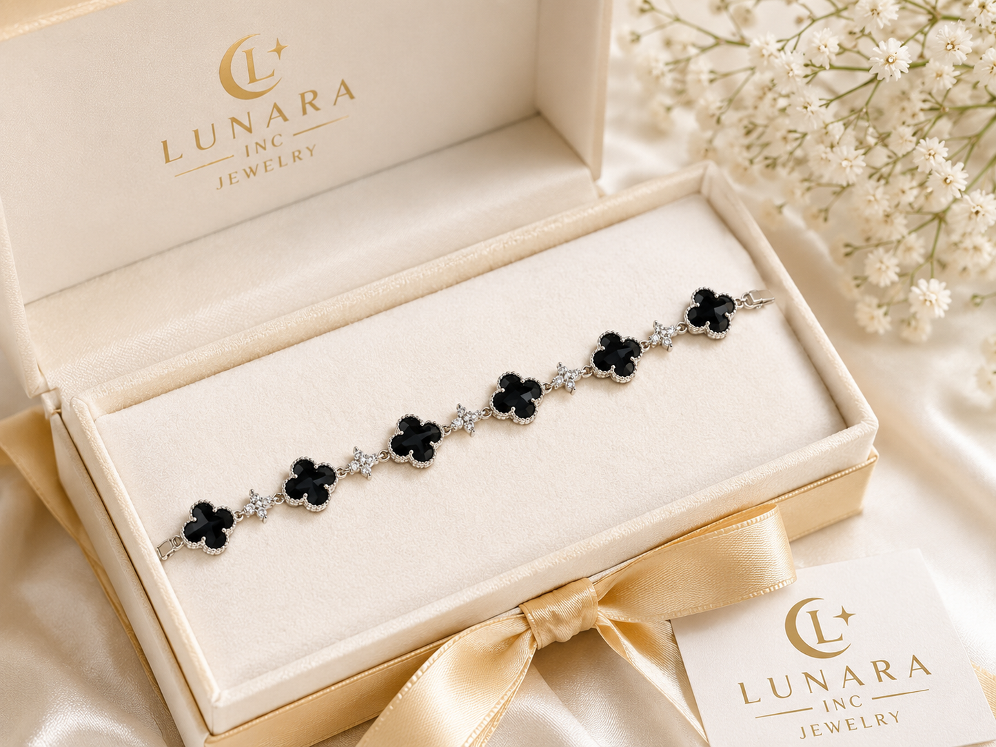 Lunara Black Clover Bracelet