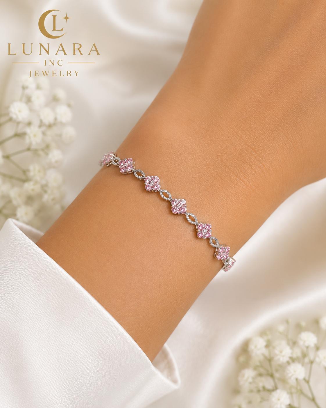 Lunara Blush Pavé Bracelet