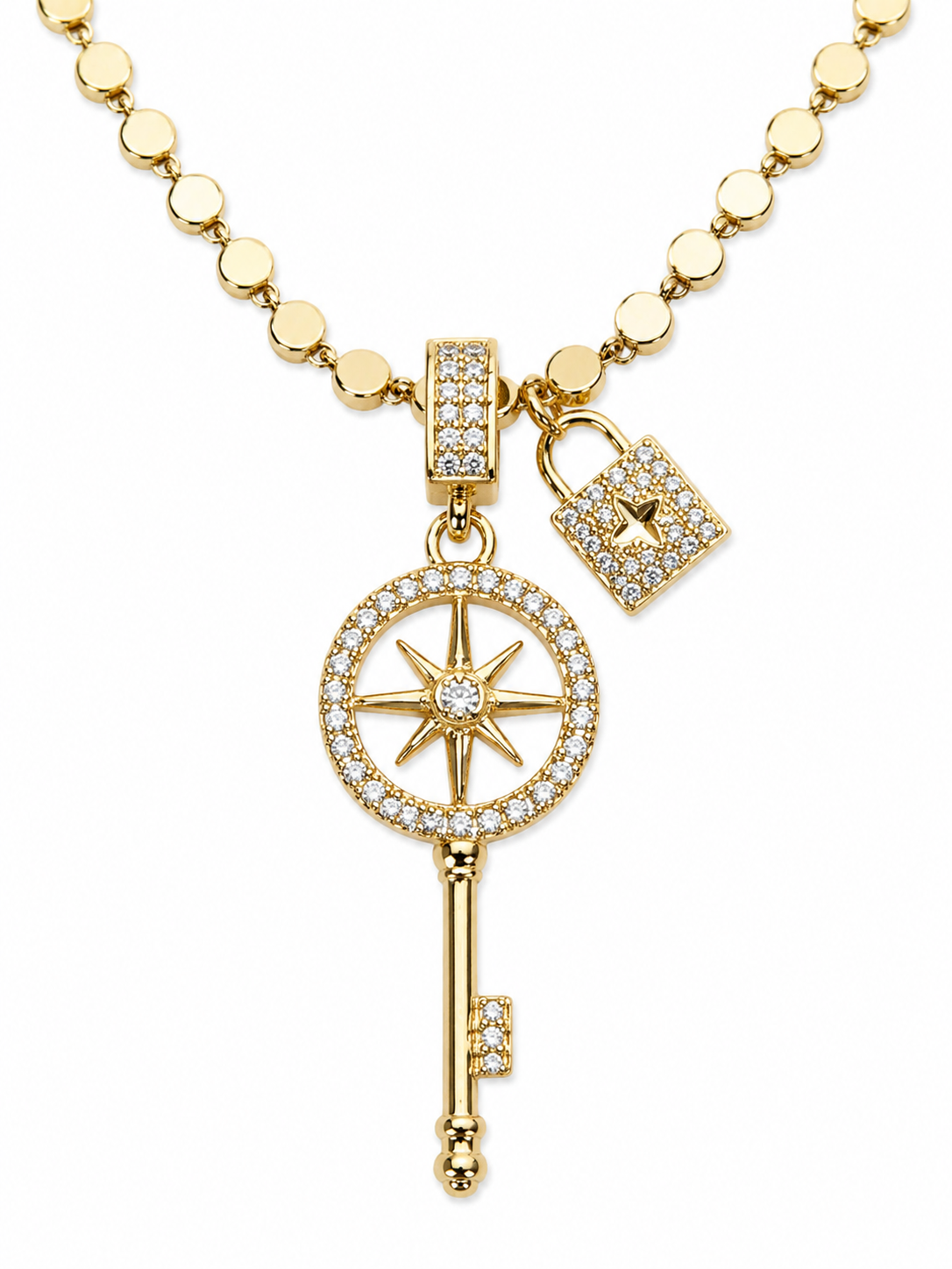 Celestial Key Charm Necklace