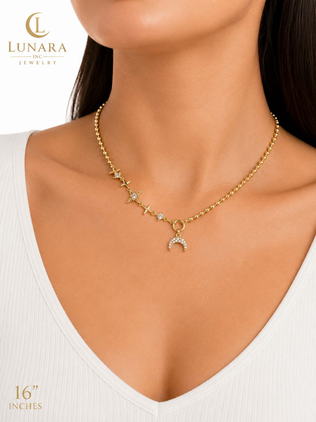 Celestial Moon & Stars Necklace