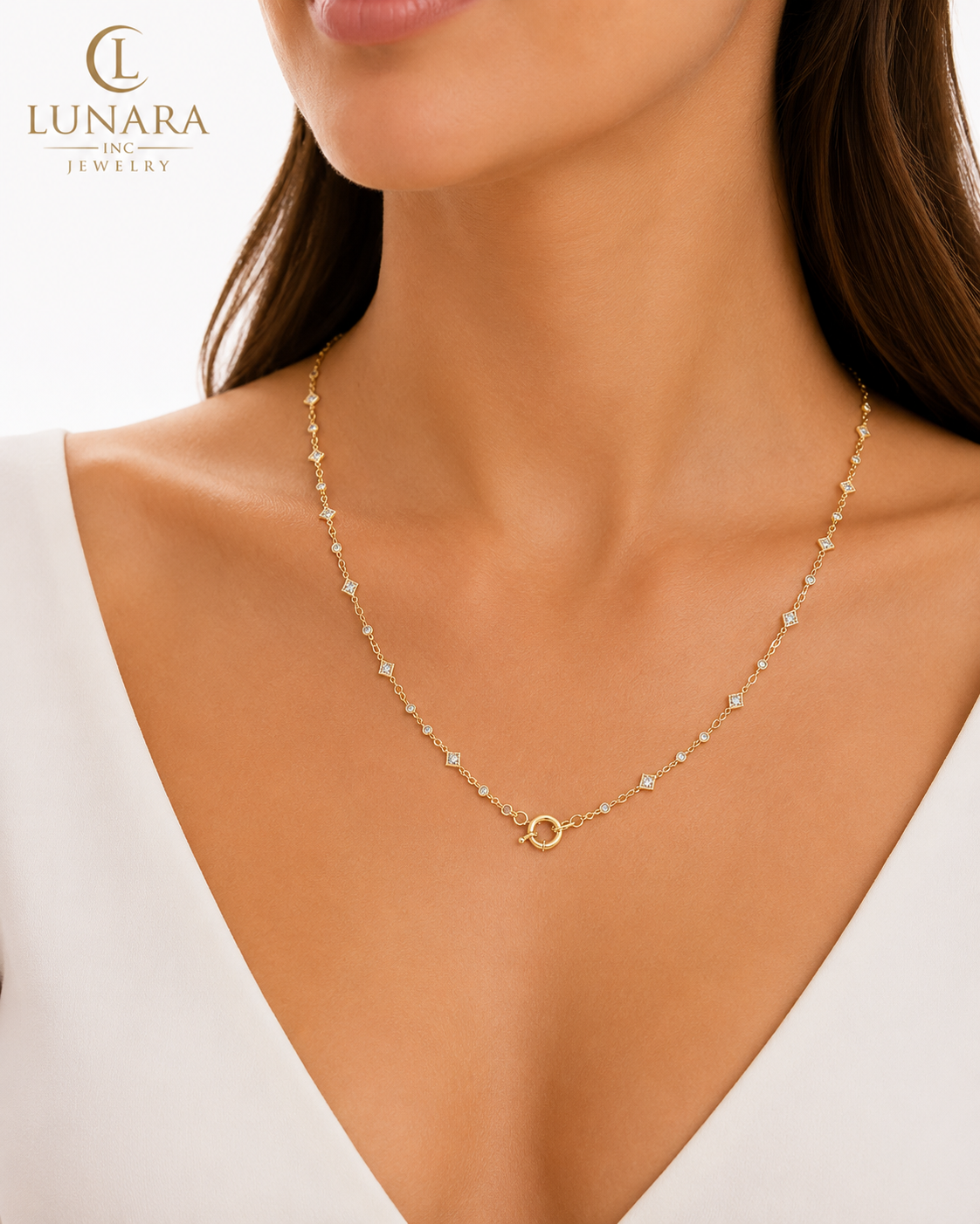 Diamond Station Necklace