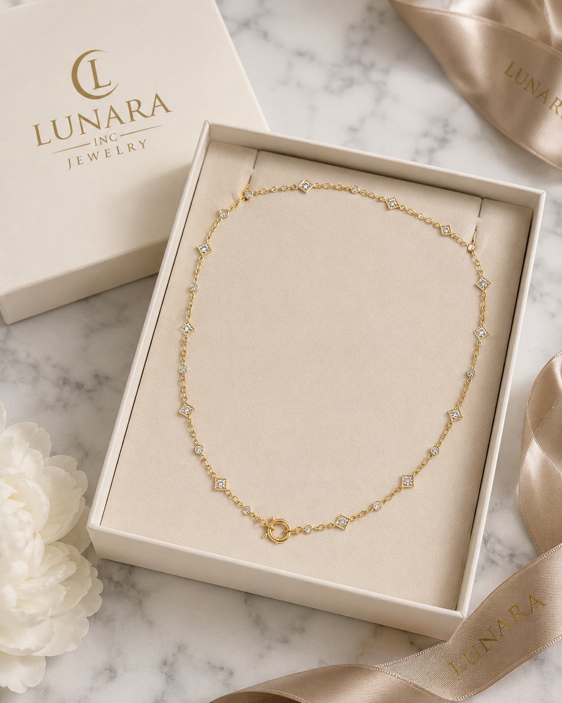 Diamond Station Necklace